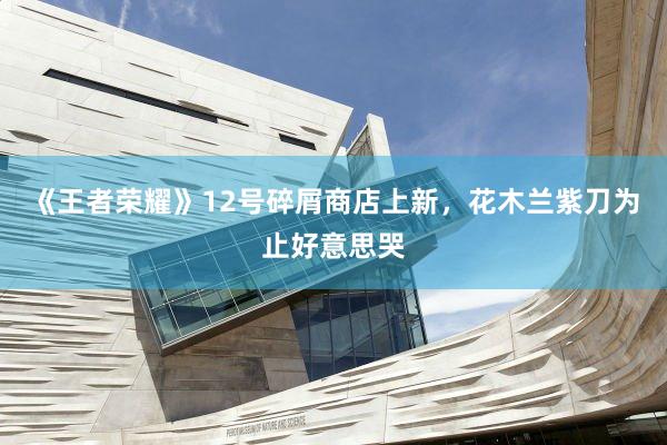 《王者荣耀》12号碎屑商店上新，花木兰紫刀为止好意思哭